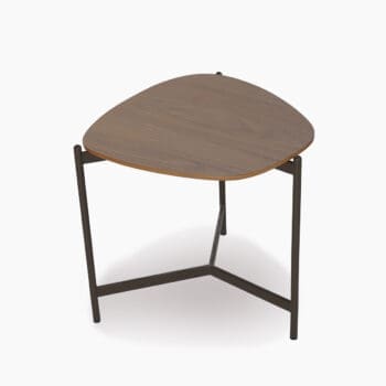 Organische salontafel van Olta bij Houweling Interieur. Design salontafel uitgevoerd met keramiek blad in grijstinten en zwart onderstel.