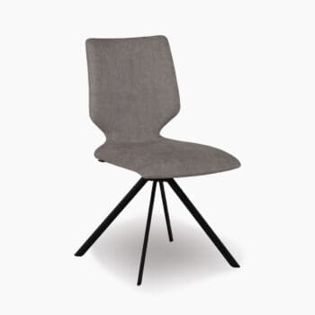 Design stoel van Venjakob bij Houweling Interieur. Design eetkamerstoelen met veel opties, deze is uitgevoerd in grijze stof.