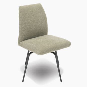 Design eetkamerstoel van Topform bij Houweling Interieur. Een moderne eetkamerstoel uitgevoerd in grijsgroene stof.