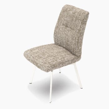 Design eetkamerstoel van Topform bij Houweling Interieur. Een moderne eetkamerstoel uitgevoerd in witbeige stof.
