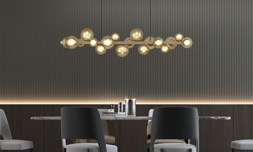 Design hanglamp bij Houweling Interieur van Paul Neuhaus.